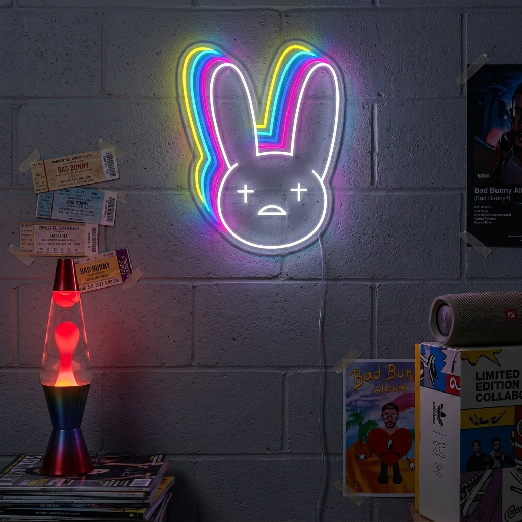 "Bad Bunny Rapper" Neon Sign