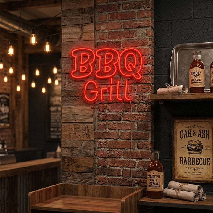 "BBQ Grill" Neon Sign