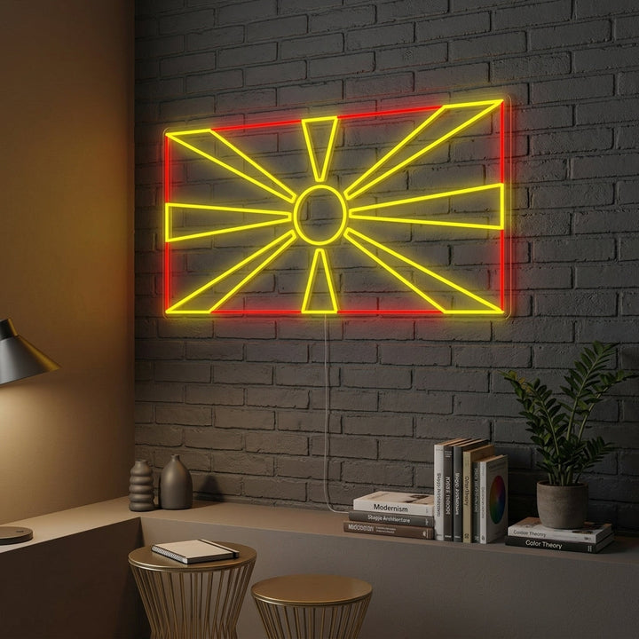 "Flag of North Macedonia" Neon Sign