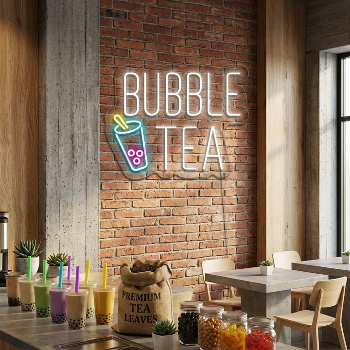 "Bubble Tea with Cup" Neon Sign