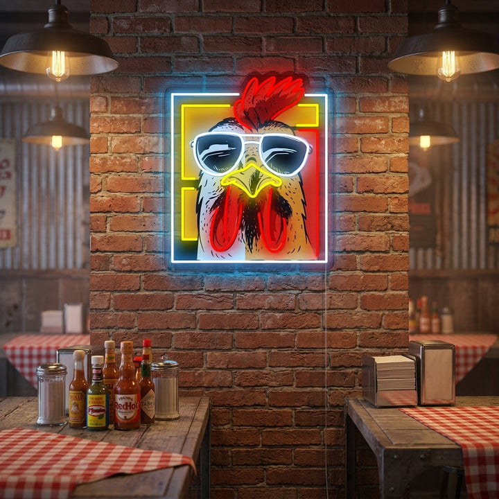 "Chicken Hen Rooster" Neon Sign