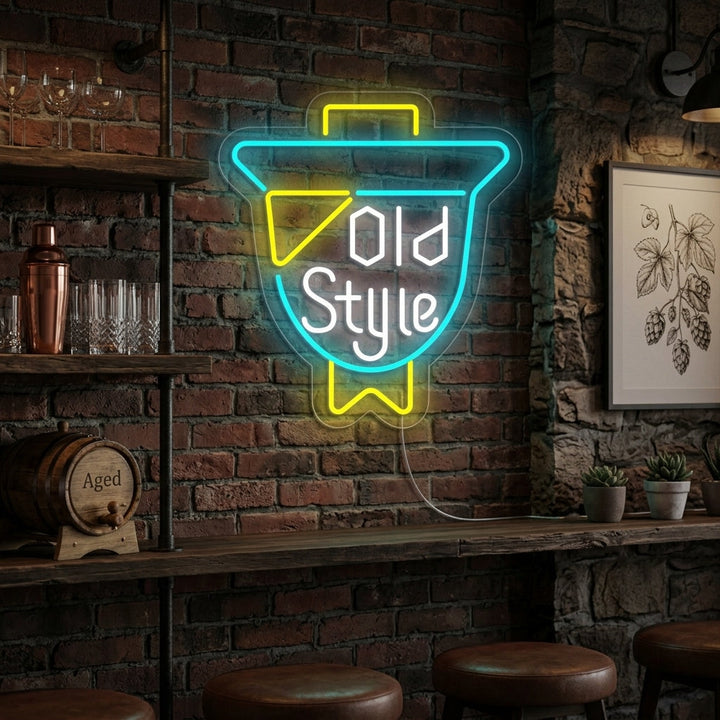 "Vintage OLD STYLE Beer Bar" Neon Sign