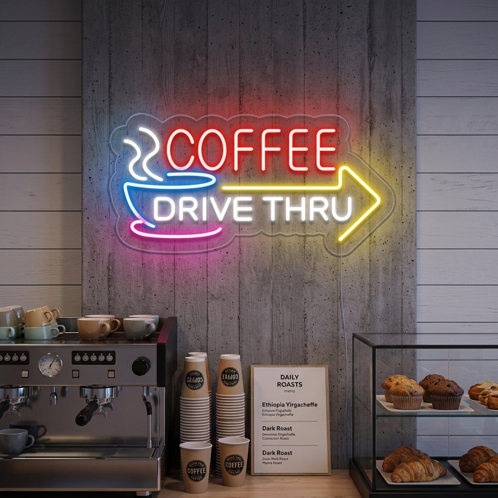 "COFFEE DRIVE THRU" Neon Sign