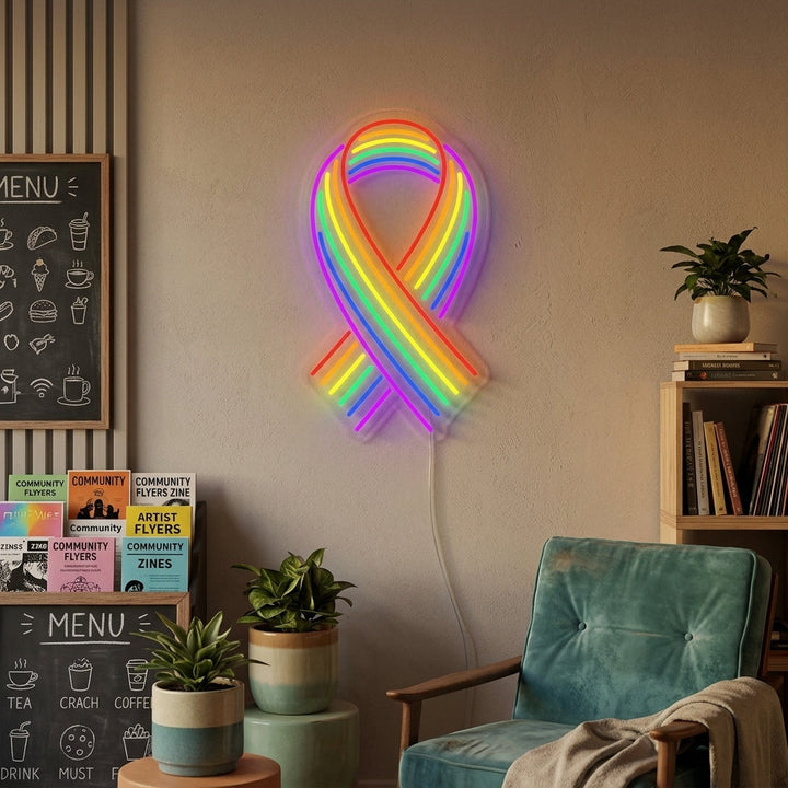 "LGBT Ribbon Rainbow" Neon Sign