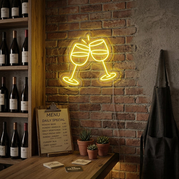 "Champagne Glasses" Neon Sign