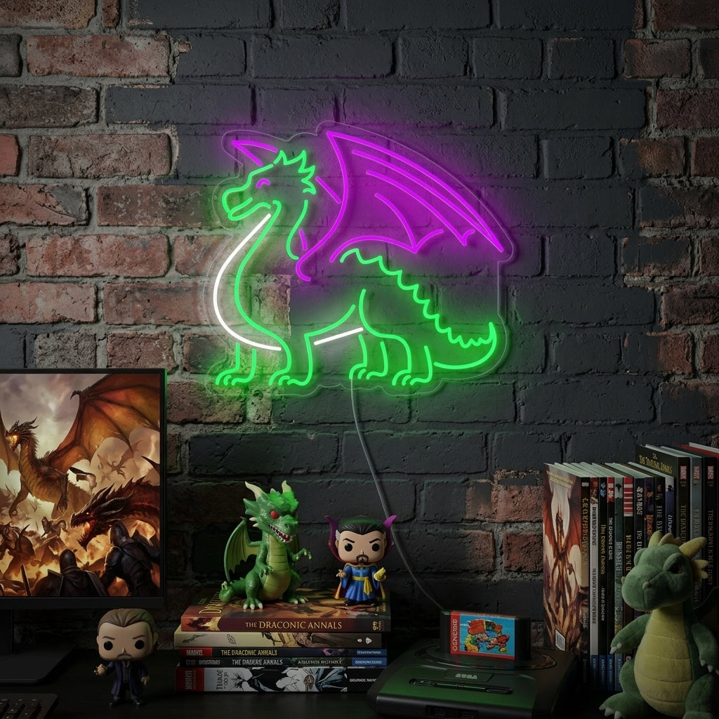 "Dragon with Wings" Neon Sign