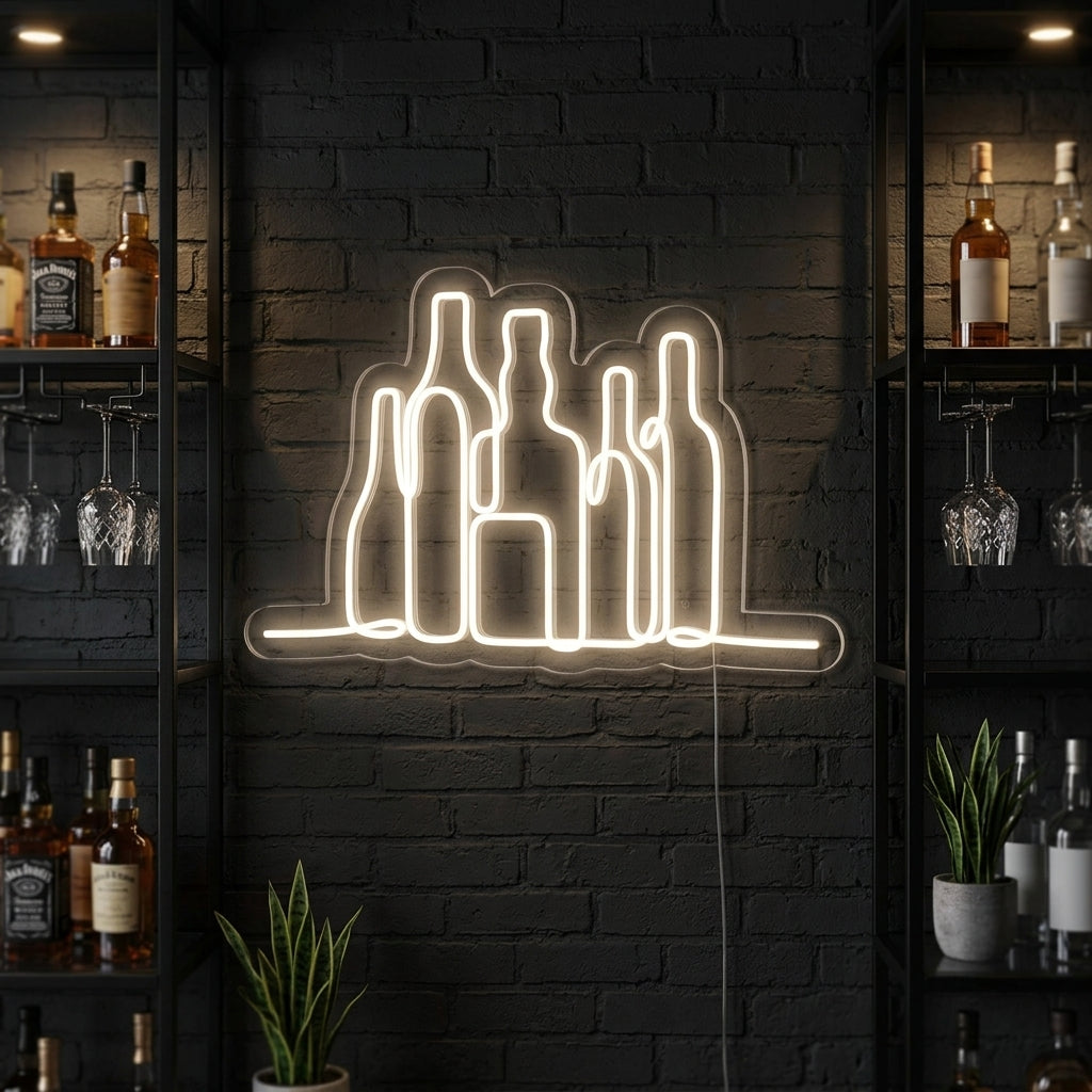 "Bar Bottles" Neon Sign