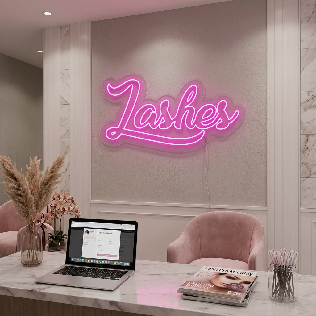 "Lashes" Neon Sign