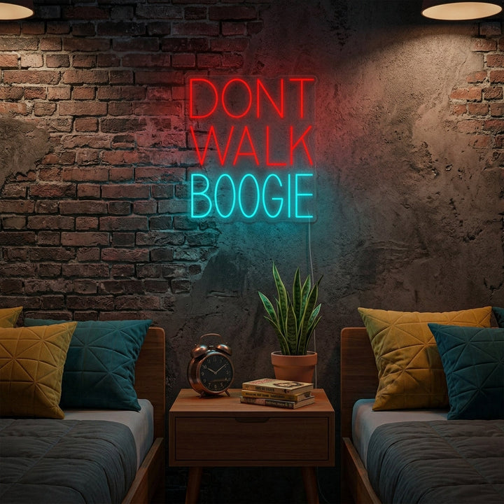 "Dont Walk Boogie Vinyl Music" Neon Sign