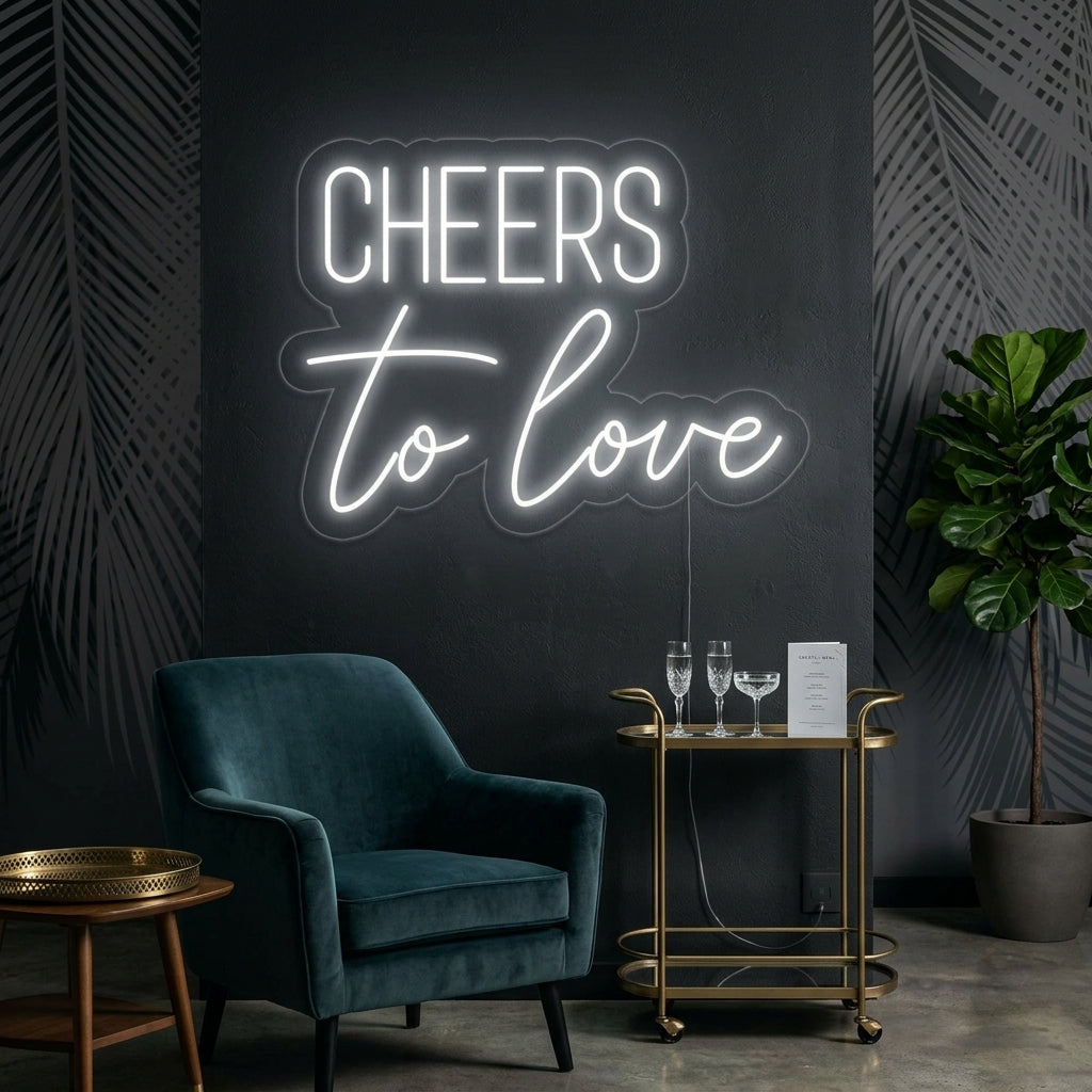 "Cheers to love" Neon Sign