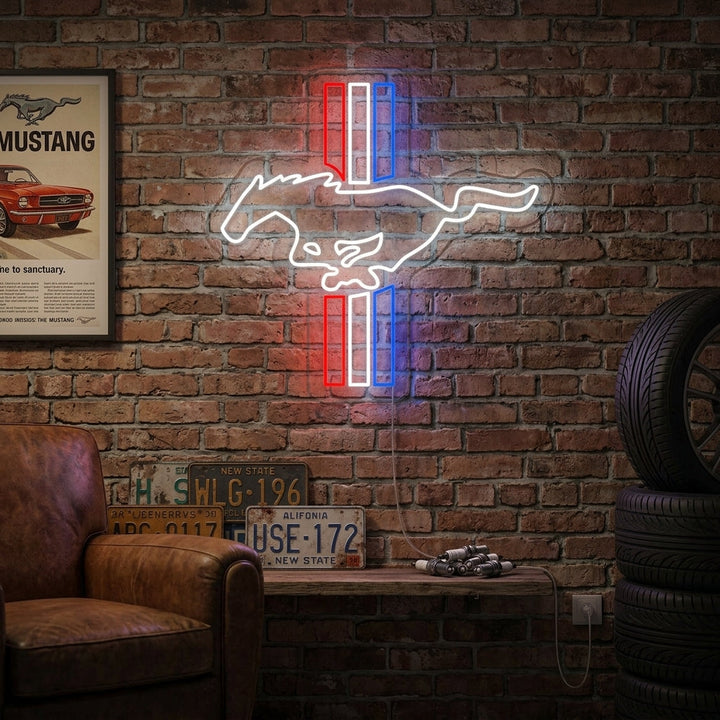 "Car Logo Horse" Neon Sign
