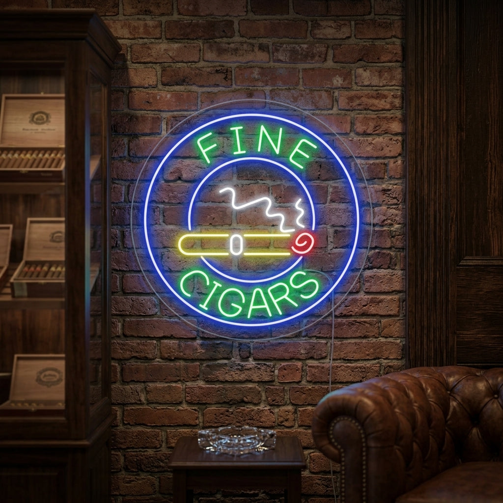 "Fine Cigars" Neon Sign