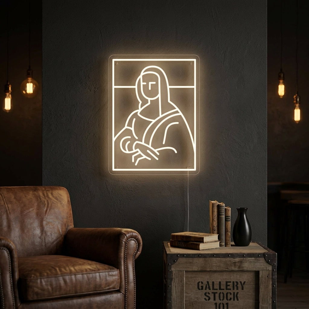 "Da Vinci Mona Lisa" Neon Sign