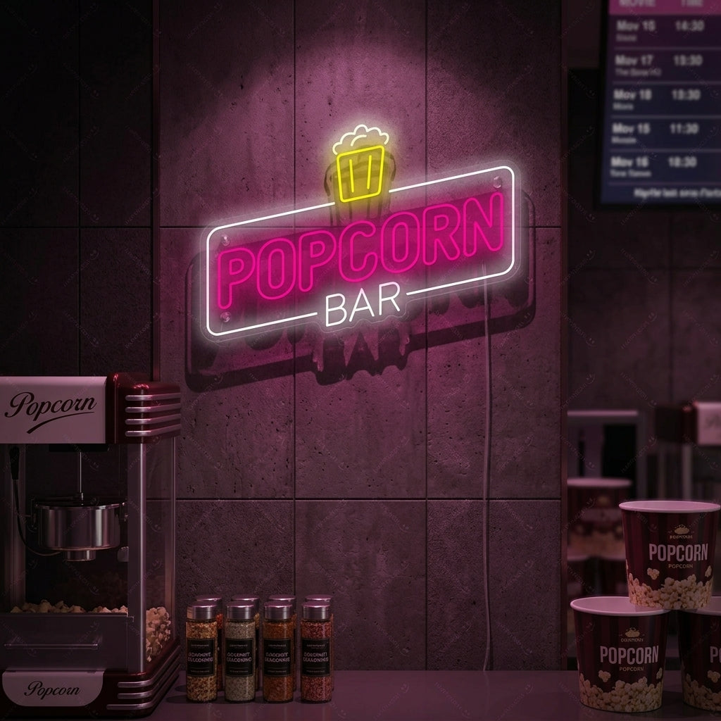 "Popcorn Bar" Neon Sign
