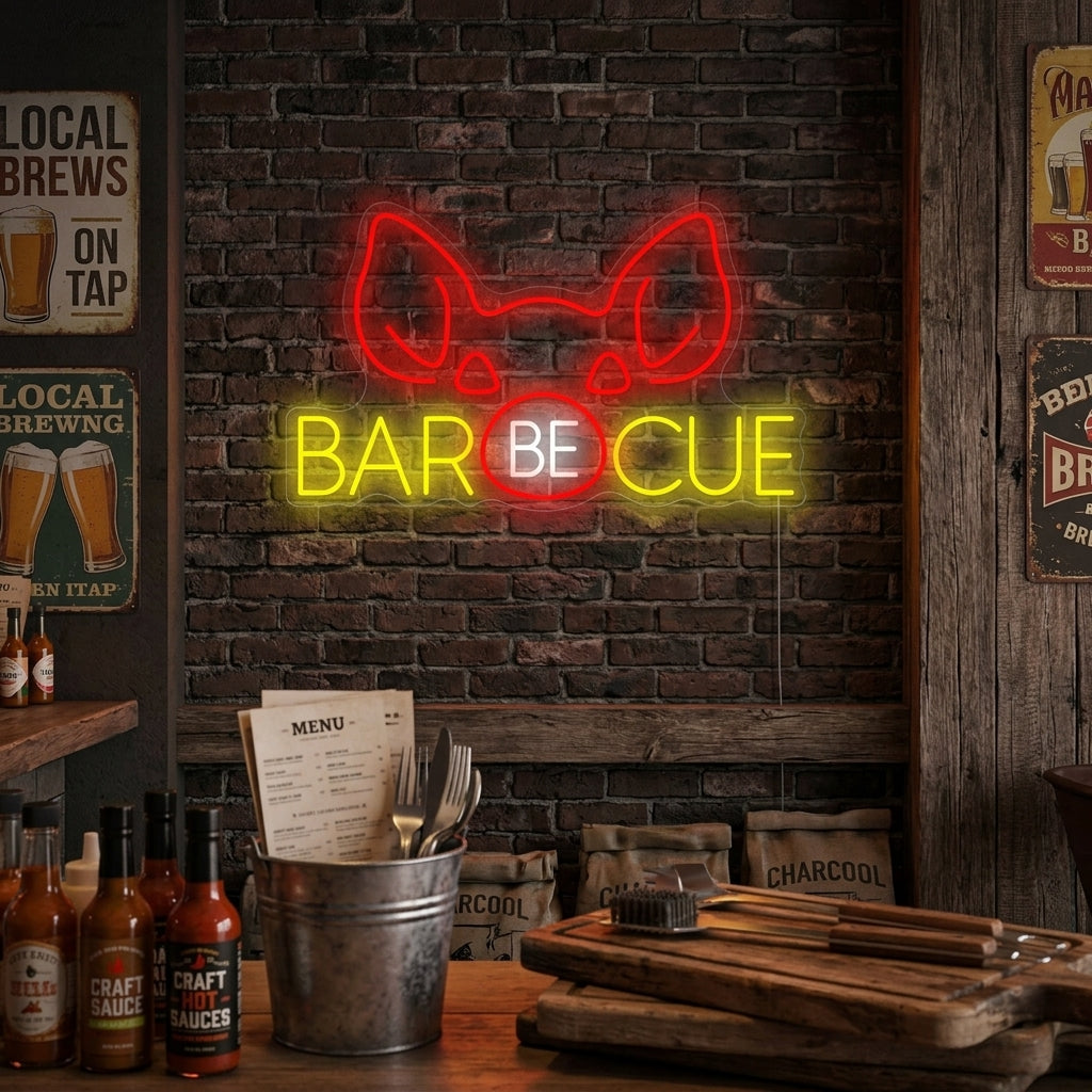 "Barbecue Pig" Neon Sign