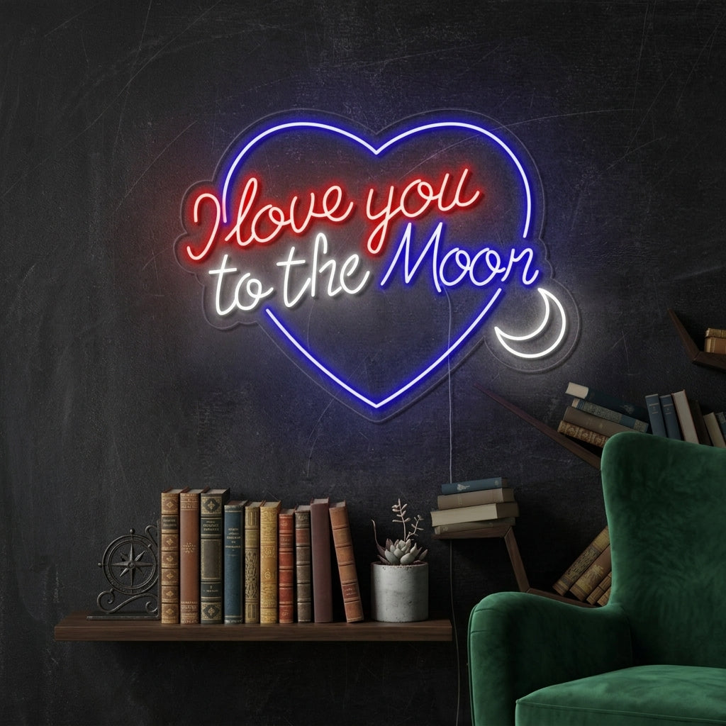 "Love You To The Moon And Back" Neon Sign