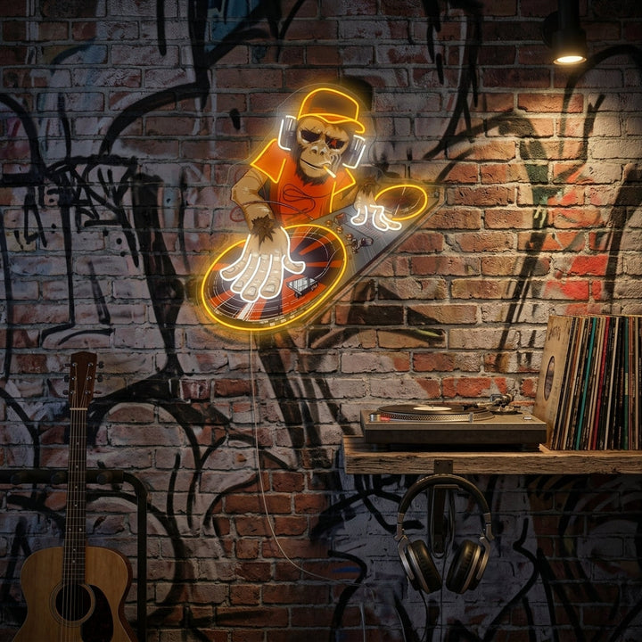 "Monkey Dj" Neon Sign