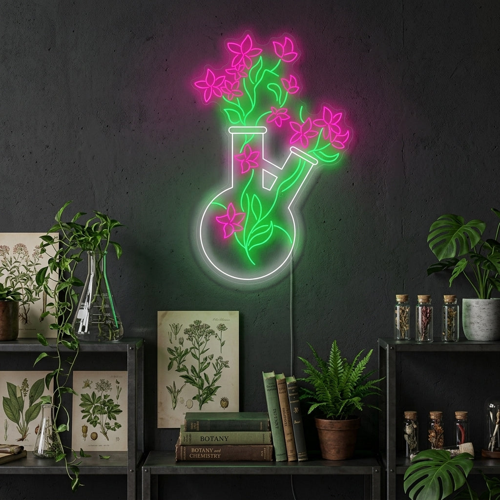 "Chemistry Tube Vase" Neon Sign