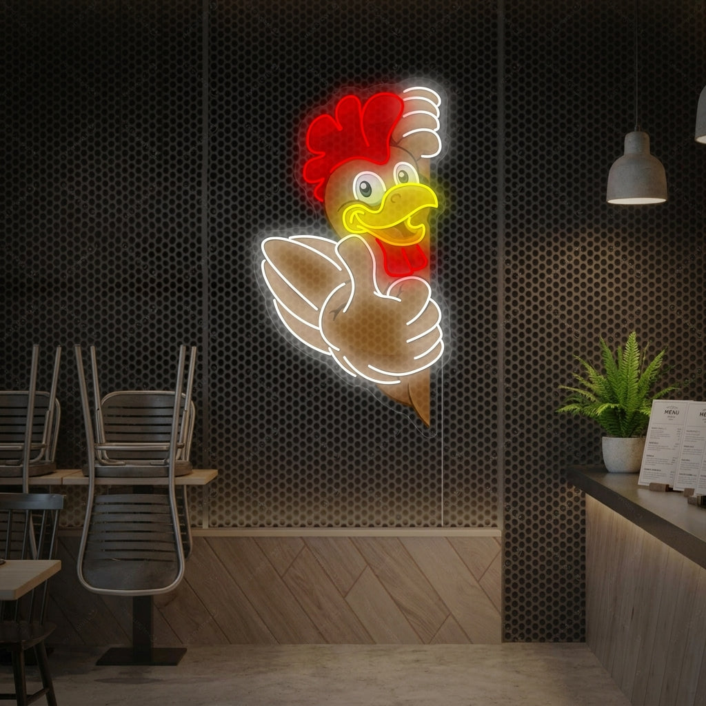 "Chicken Thumbs Up" Neon Sign