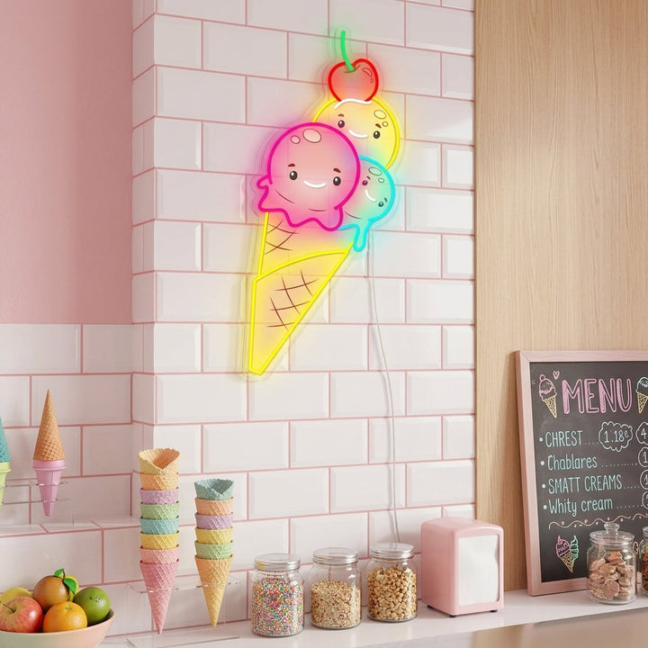 "Cute Ice Cream" Neon Sign