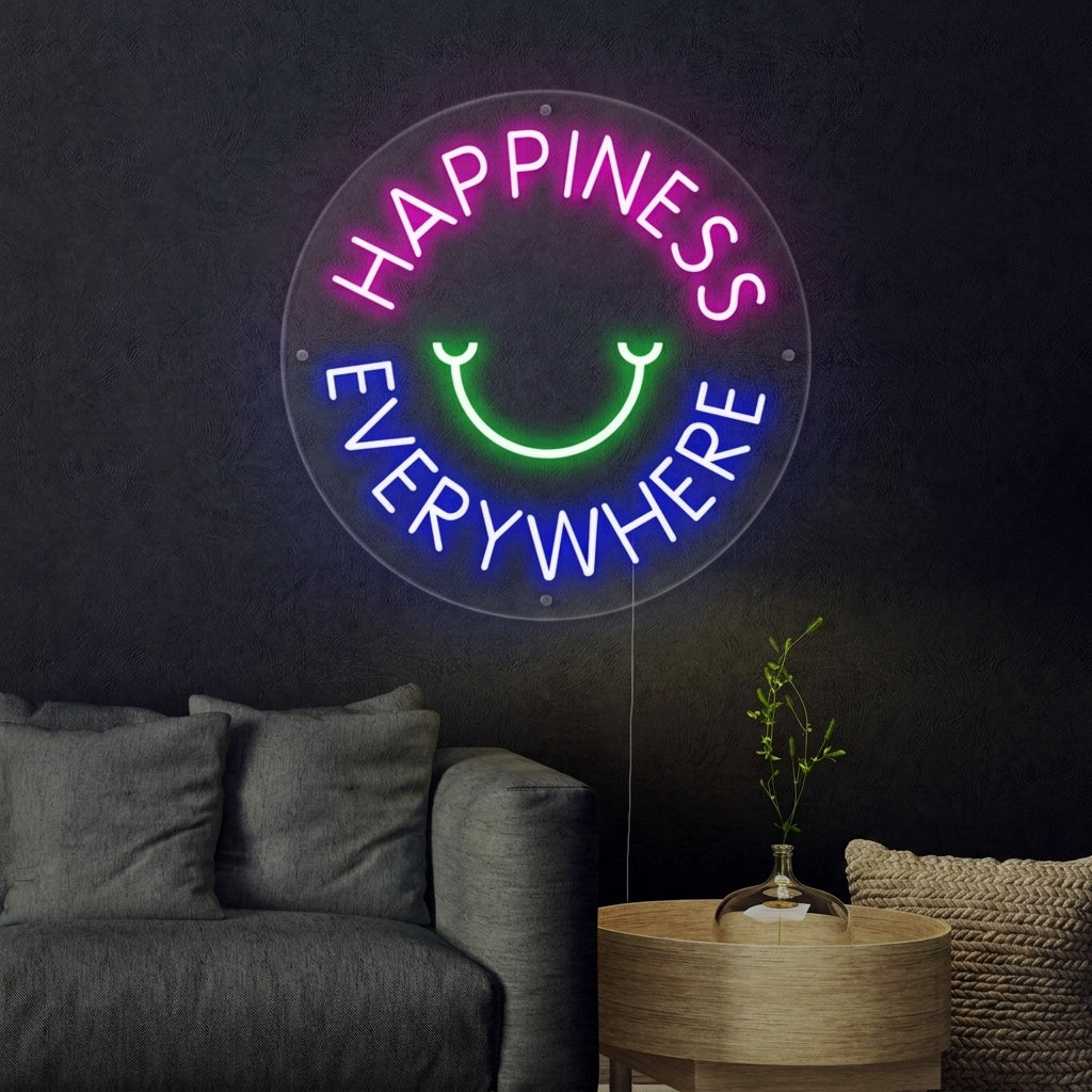 "Happyness Everywhere" Neon Sign