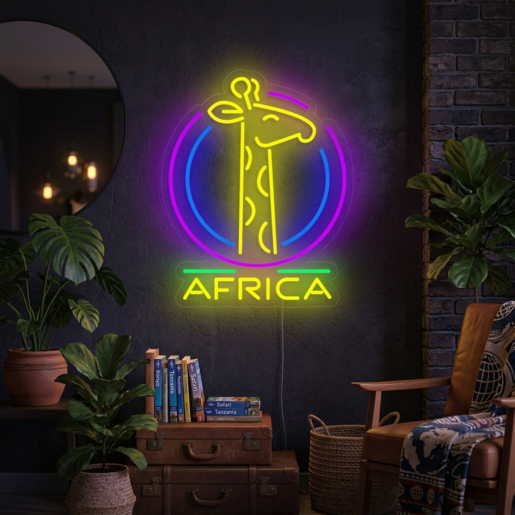 "Africa Giraffe" Neon Sign