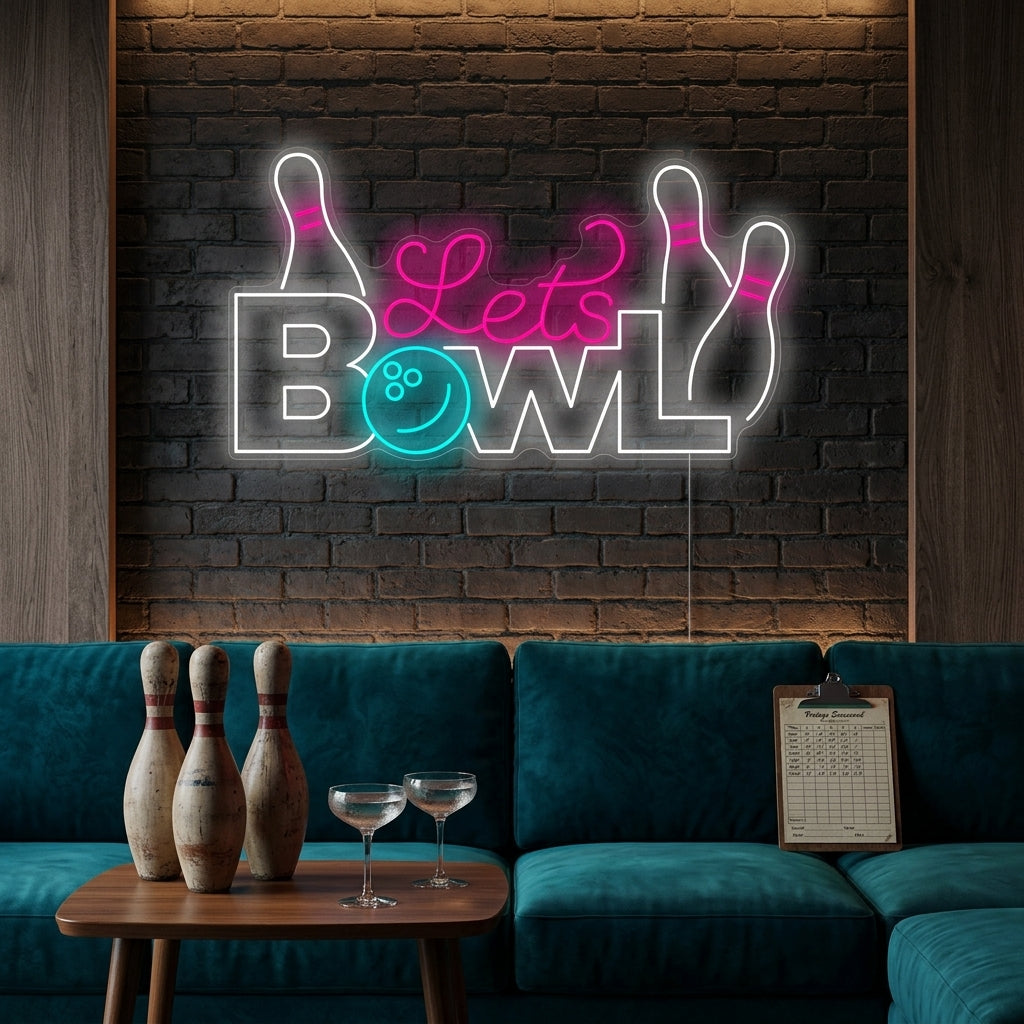 "Lets Bowl" Neon Sign