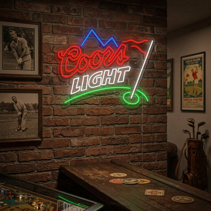 "Golf Flag And Beer Logo" Neon Sign