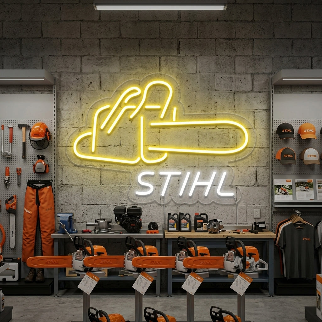 "Big Stihl Chain Saw Chainsaw" Neon Sign