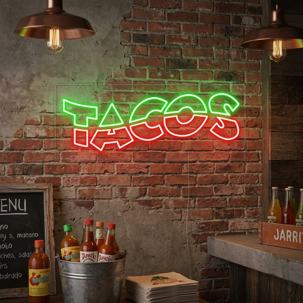"MEXICAN TACO FOOD" Neon Sign