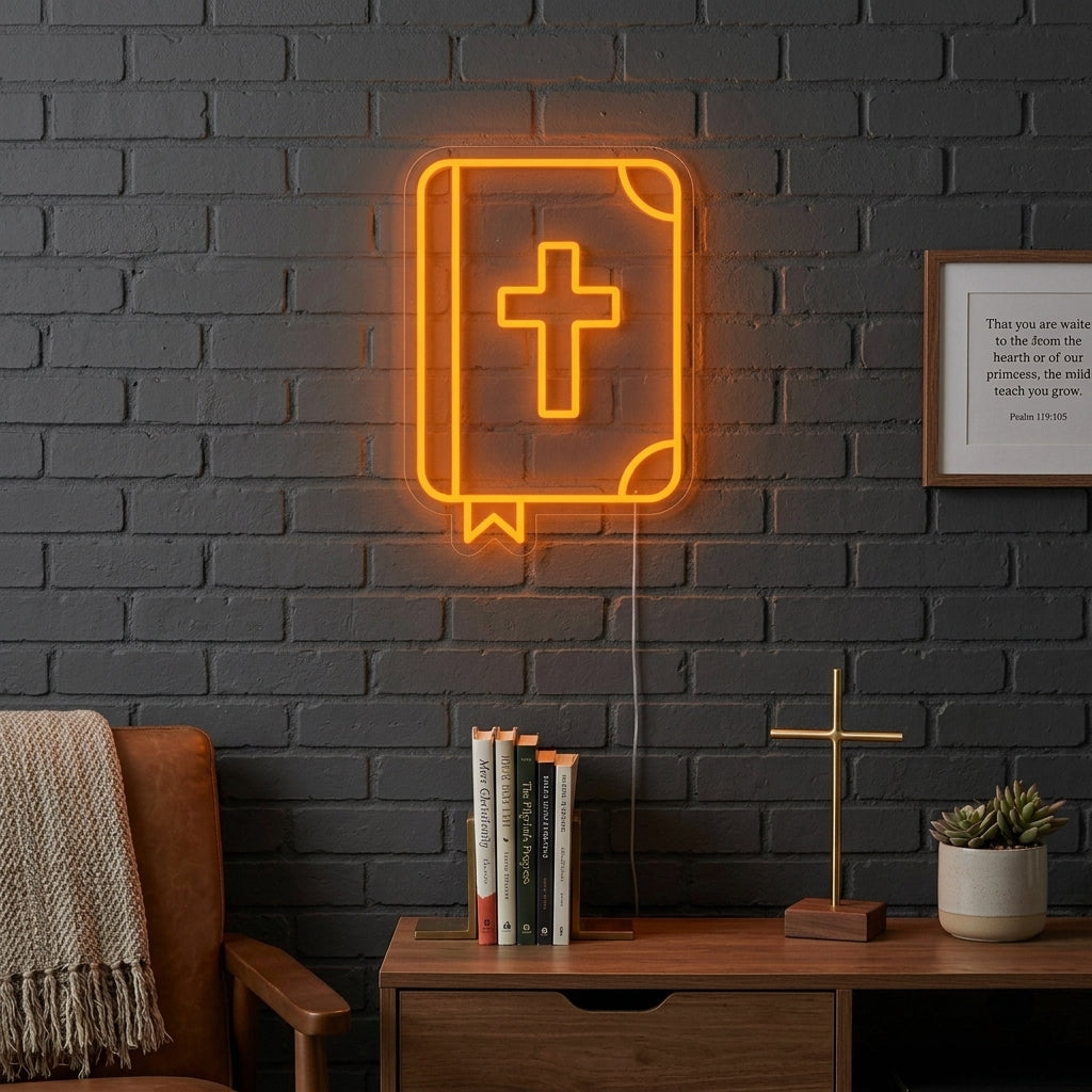 "Christian Holy Bible" Neon Sign