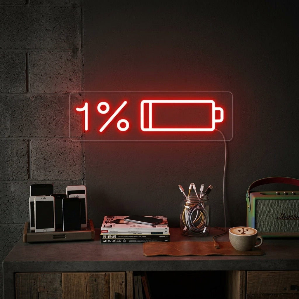 "Low Battery" Neon Sign