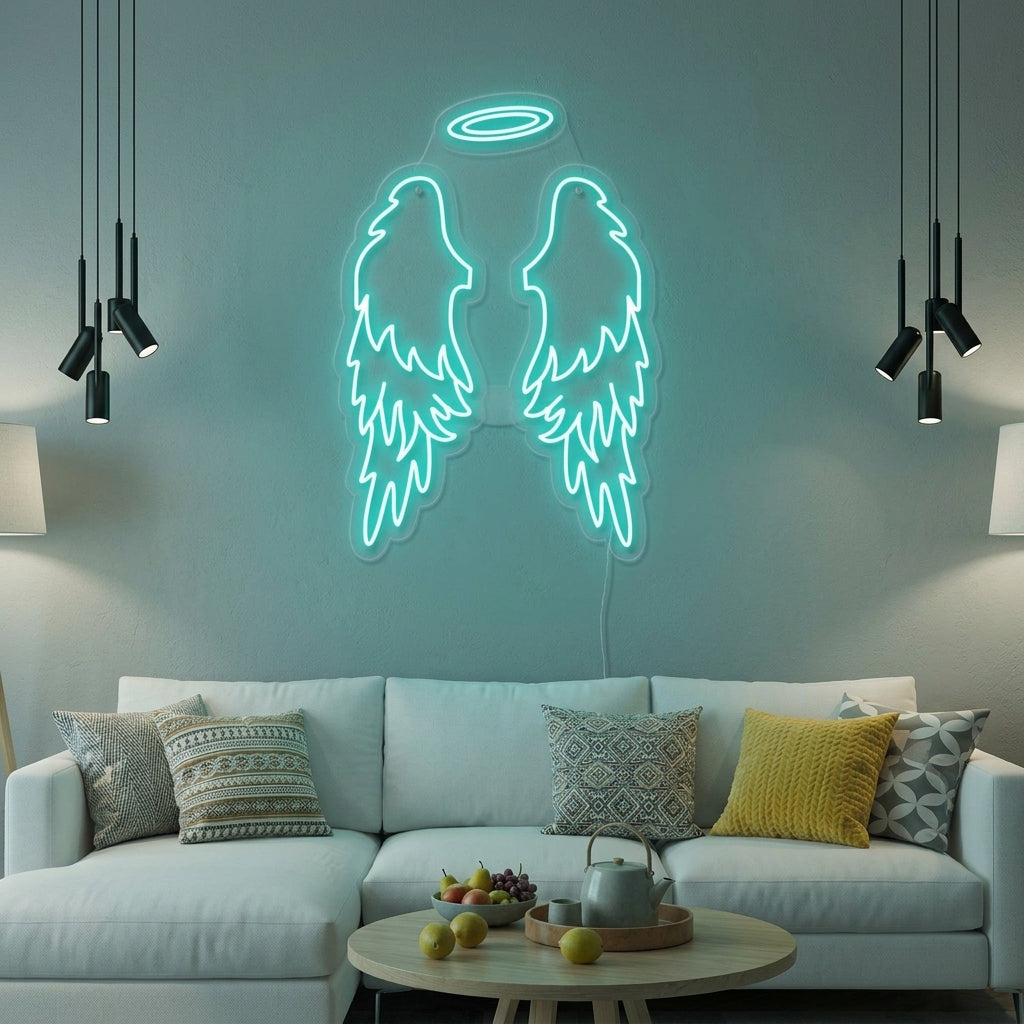 "Angel Wings Halo" Neon Sign