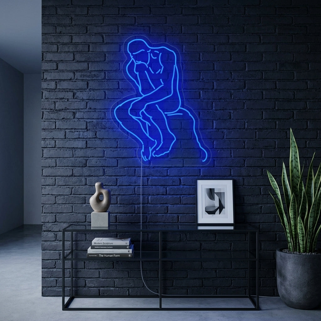 "The Thinker Auguste Rodin" Neon Sign