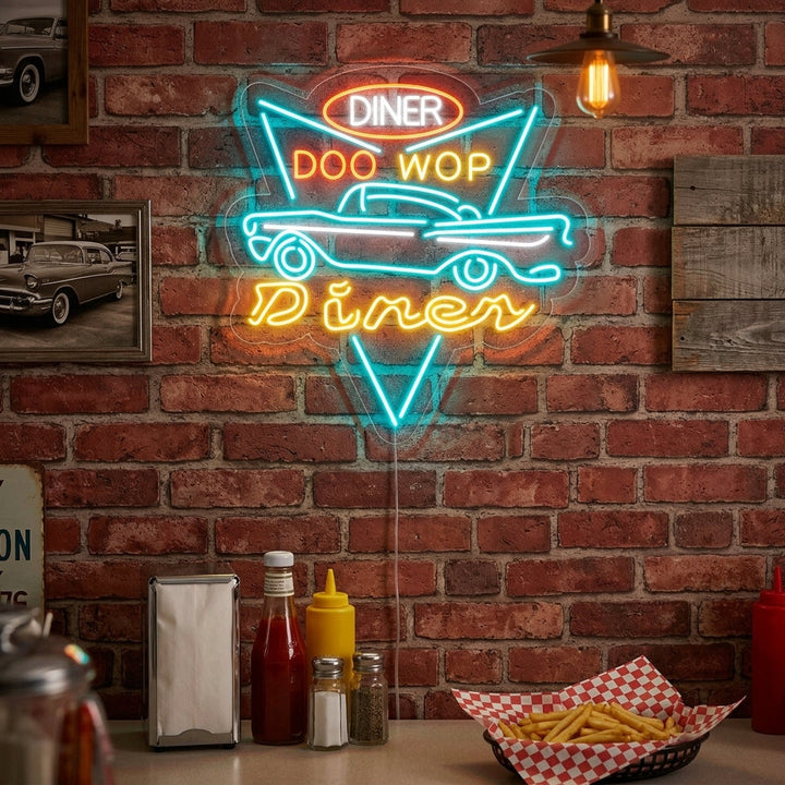 "CAR DINER DRIVE THROUGH" Neon Sign