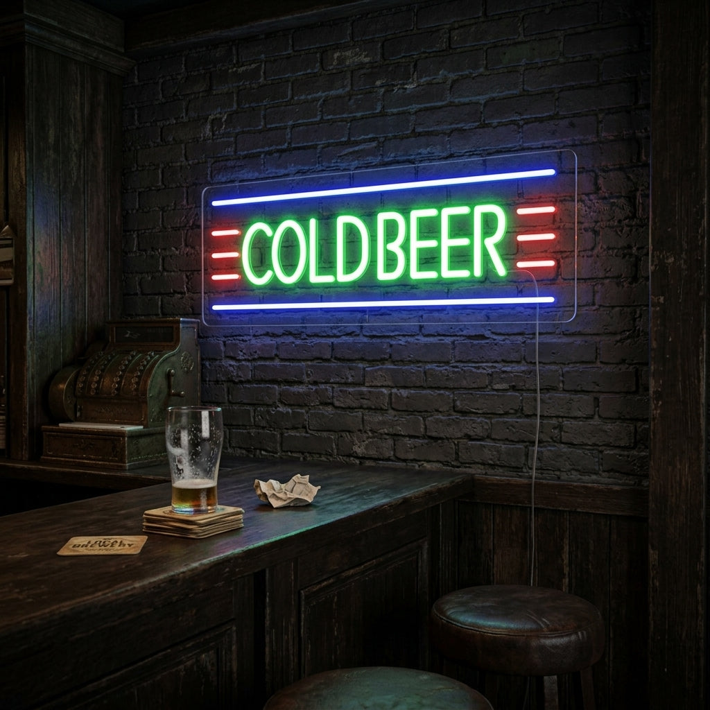 "Cold Beer" Neon Sign
