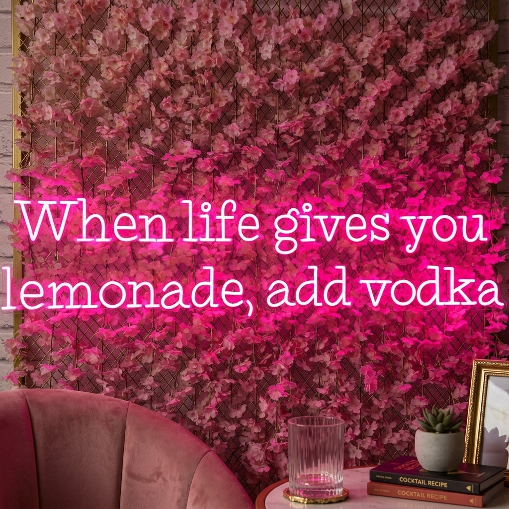 "When Life Gives You Lemonade Add Vodka" Neon Sign