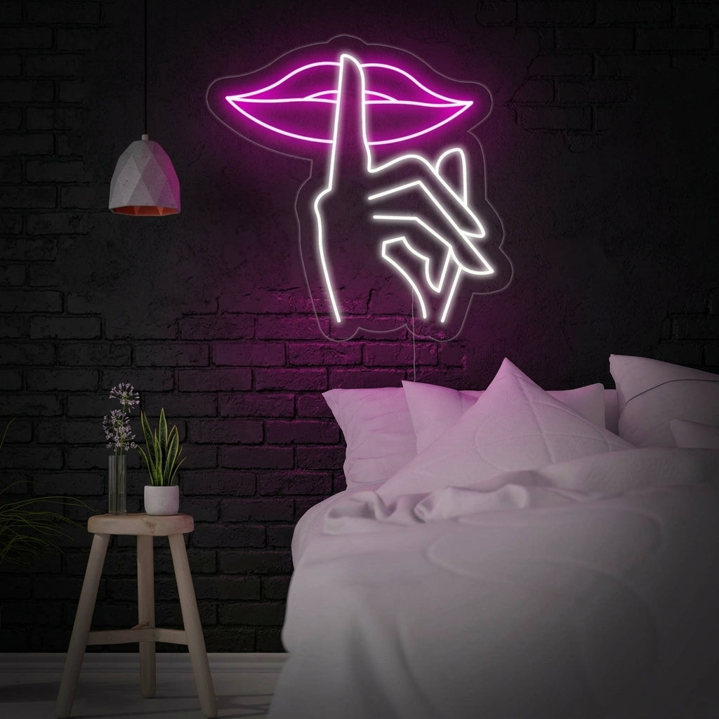 "Shut Up Lips" Neon Sign