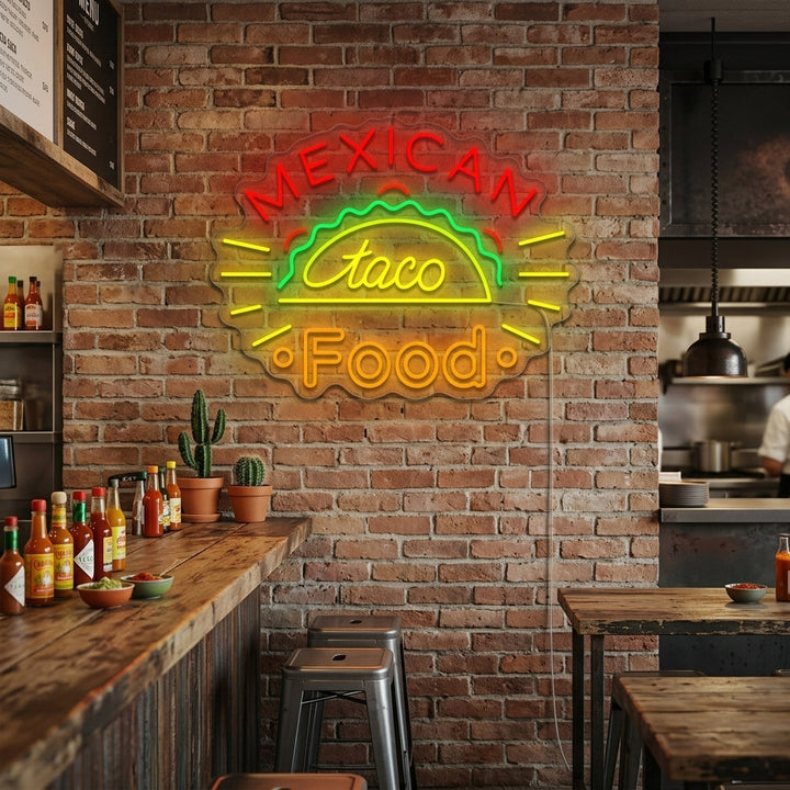 "Taco Mexican Food" Neon Sign