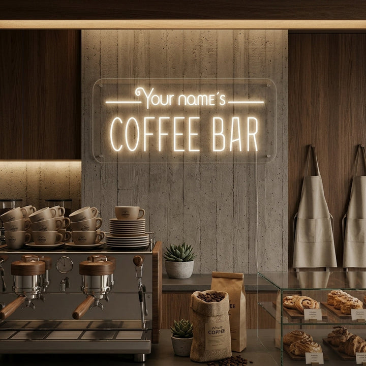 "Custom Coffee Bar" Neon Sign