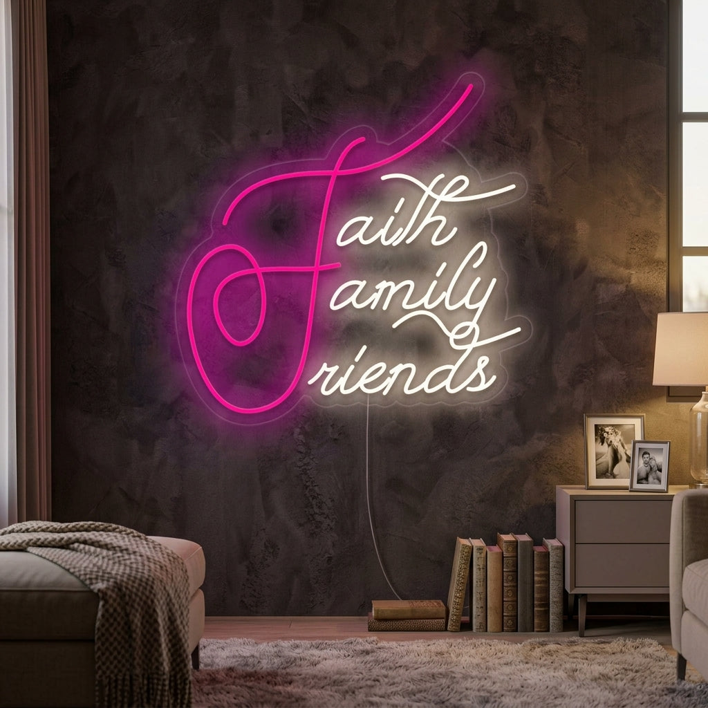 "Faith Family Friends" Neon Sign