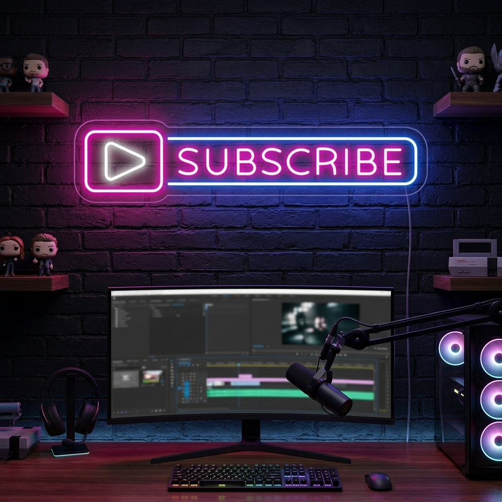 "Subscribe Button" Neon Sign
