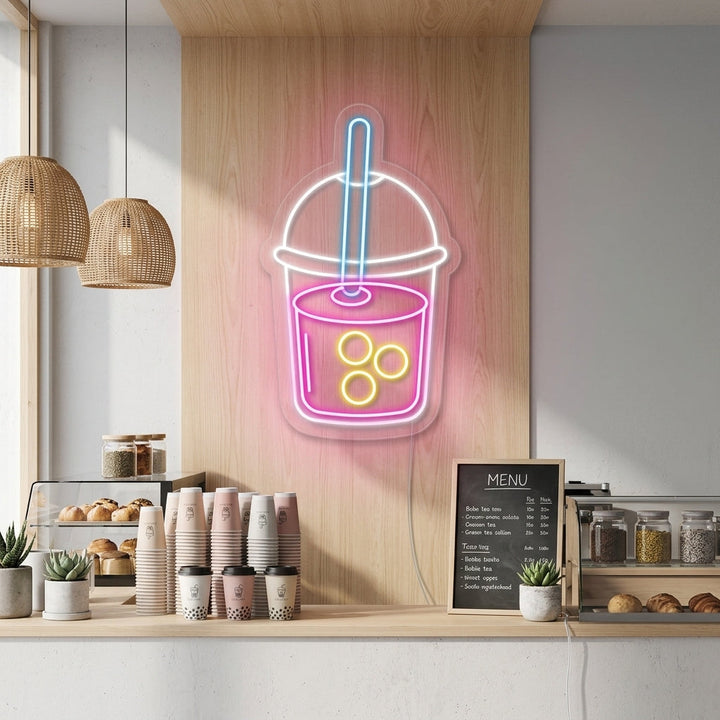 "Boba Tea Cup" Neon Sign
