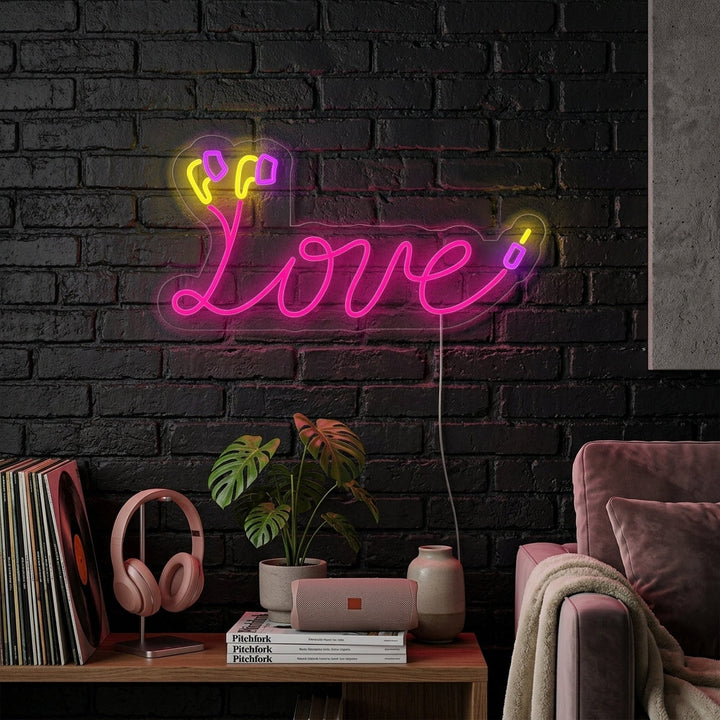 "Love Earphones Cable" Neon Sign