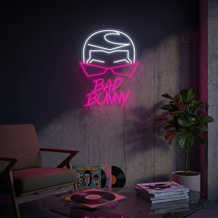 "Bad Bunny Singer Rapper" Neon Sign