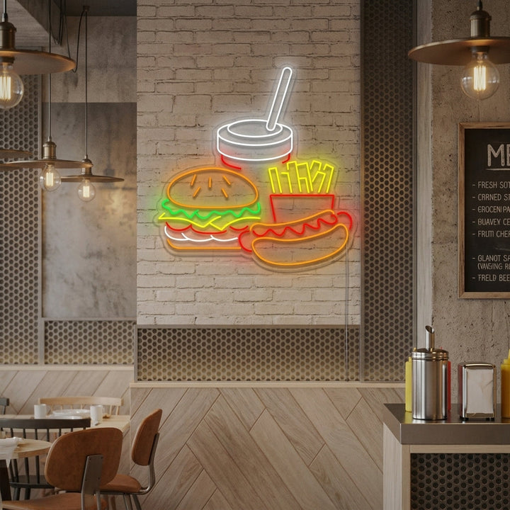 "Hotdog And French Fries" Neon Sign
