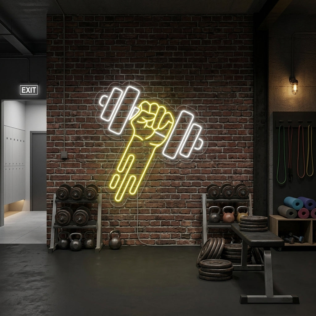 "Gym Dumbell" Neon Sign
