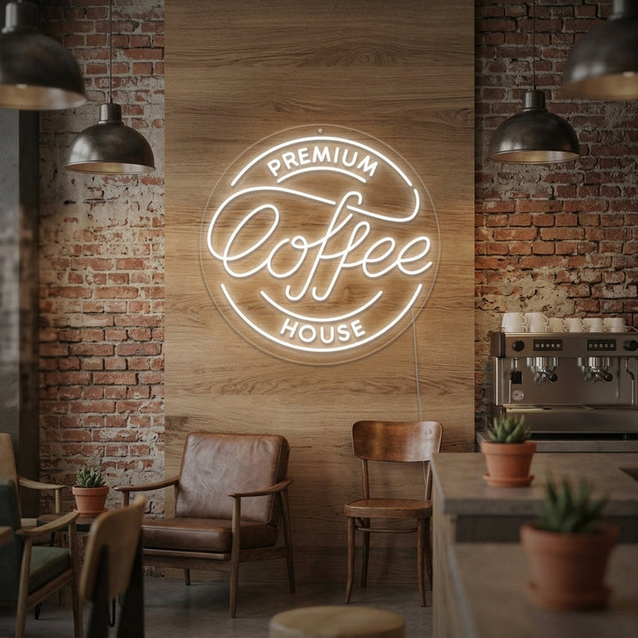"Premium Coffee House" Neon Sign