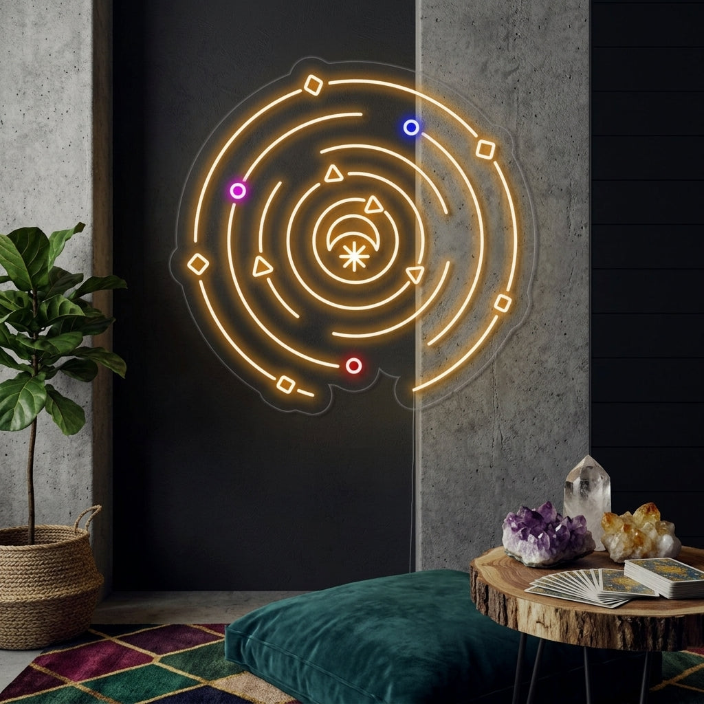 "Galaxy Sun Star Moon" Neon Sign