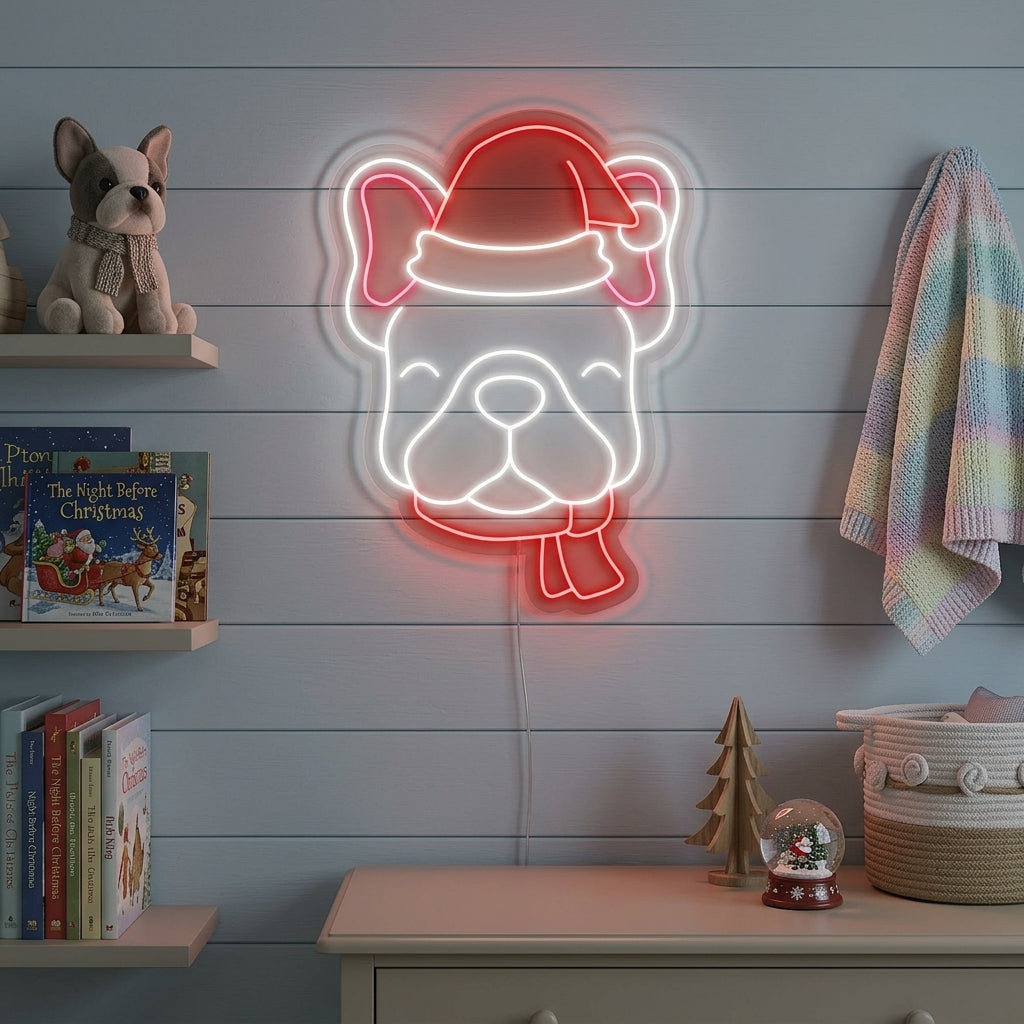 "Christmas Bulldog" Neon Sign
